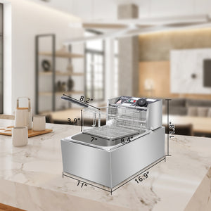 Stainless Steel Single Tank Electric Fryer