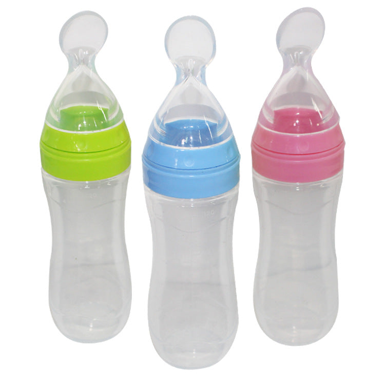 Baby Spoon Bottle Feeder – Soft Silicone Feeding Bottle for Infants & Toddlers