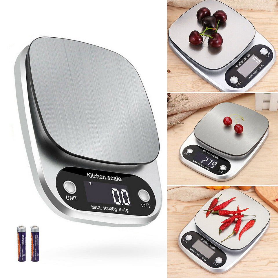 Digital Kitchen Food Scale – Stainless Steel Weight Scale for Cooking, Diet & Baking