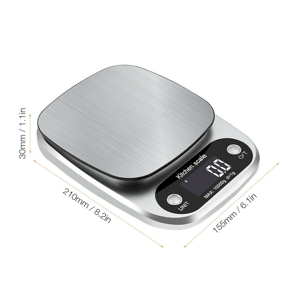 Digital Kitchen Food Scale – Stainless Steel Weight Scale for Cooking, Diet & Baking