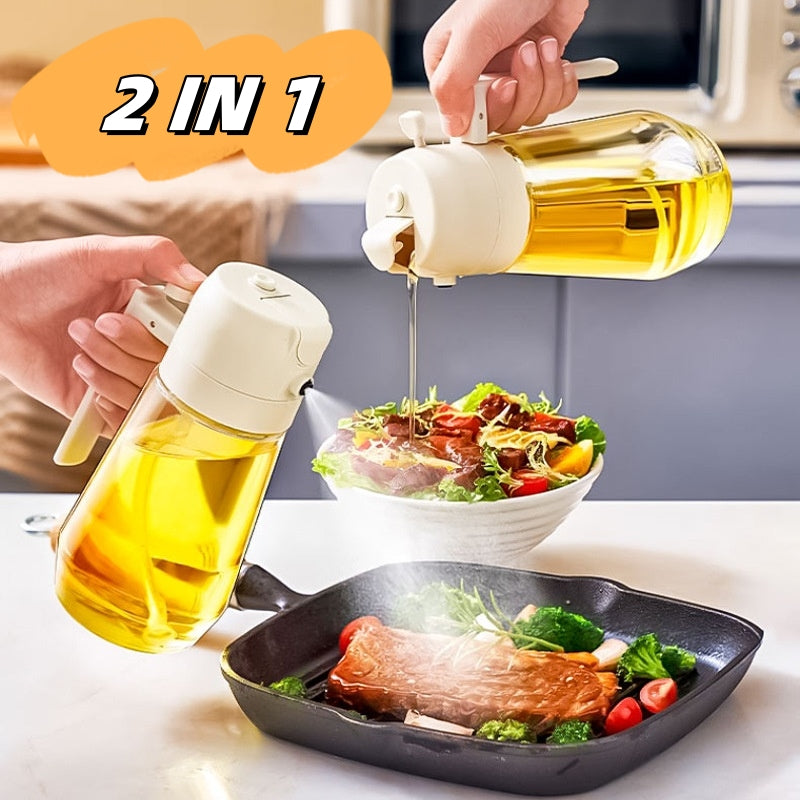 470ml Olive Oil Sprayer & Dispenser – Glass Cooking Oil Bottle for BBQ, Air Fryer & Baking