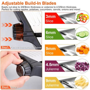 Stainless Steel Fruit & Vegetable Slicer – Sharp Kitchen Cutter for Fast Prep
