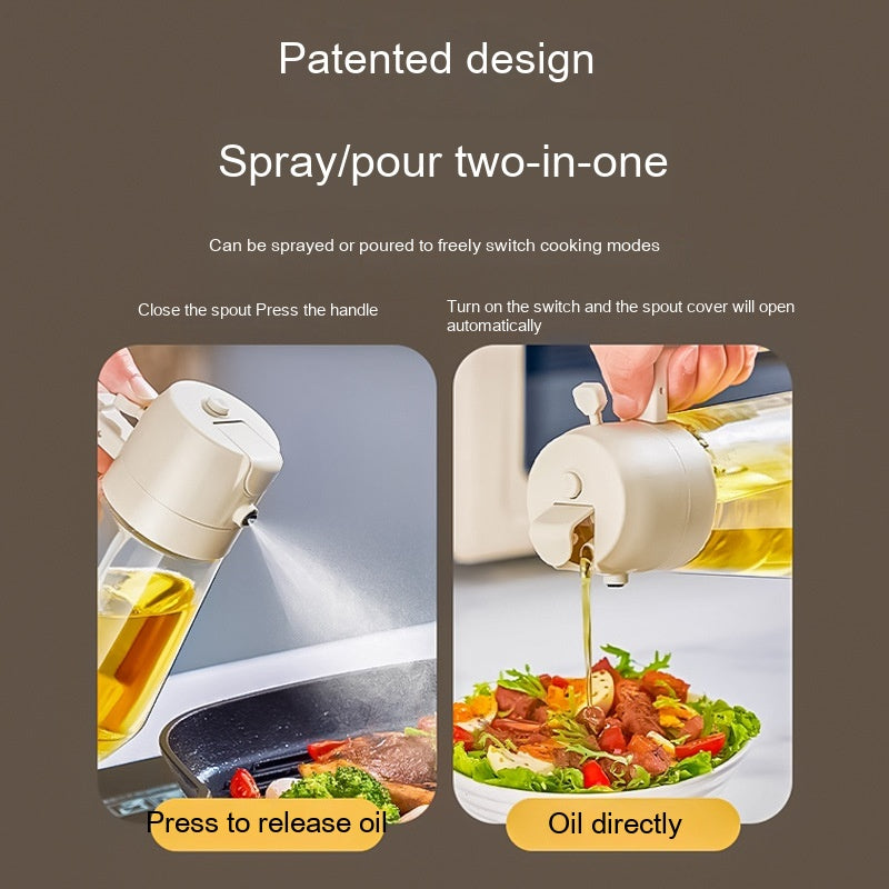 470ml Olive Oil Sprayer & Dispenser – Glass Cooking Oil Bottle for BBQ, Air Fryer & Baking
