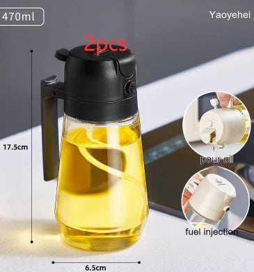 470ml Olive Oil Sprayer & Dispenser – Glass Cooking Oil Bottle for BBQ, Air Fryer & Baking