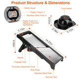 Stainless Steel Mandoline Slicer – Adjustable Vegetable & Fruit Cutter with 5 Blades